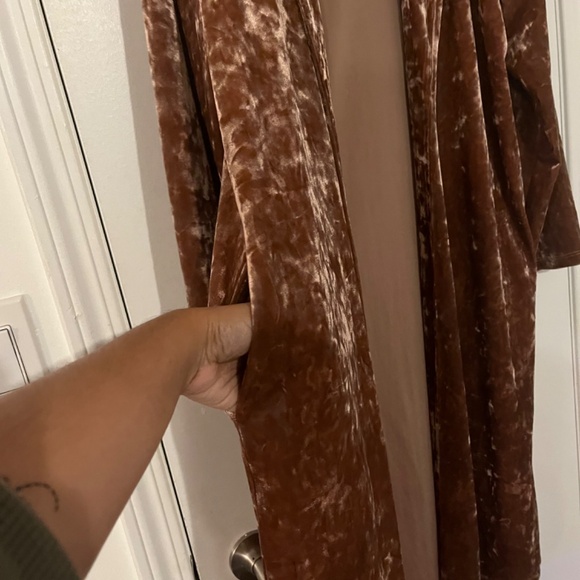 Velvet robe top rose gold - Picture 3 of 4